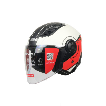 MTP LS2 kırmızı beyaz yarım motosiklet kaskı L şehir içi sürüş için hafif motor kaskı