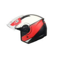MTP LS2 kırmızı beyaz yarım motosiklet kaskı L şehir içi sürüş için hafif motor kaskı
