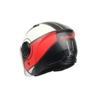 MTP LS2 kırmızı beyaz yarım motosiklet kaskı L şehir içi sürüş için hafif motor kaskı