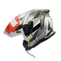 MTP MH Sports beyaz sarı çizgili yarım kask M hafif motosiklet kaskı şehir içi kullanım