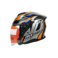 MTP MH Sports turuncu mavi yarım motosiklet kaskı XL şehir içi sürüş için hafif motor kaskı