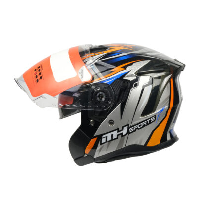 MTP MH Sports turuncu mavi yarım motosiklet kaskı XL şehir içi sürüş için hafif motor kaskı