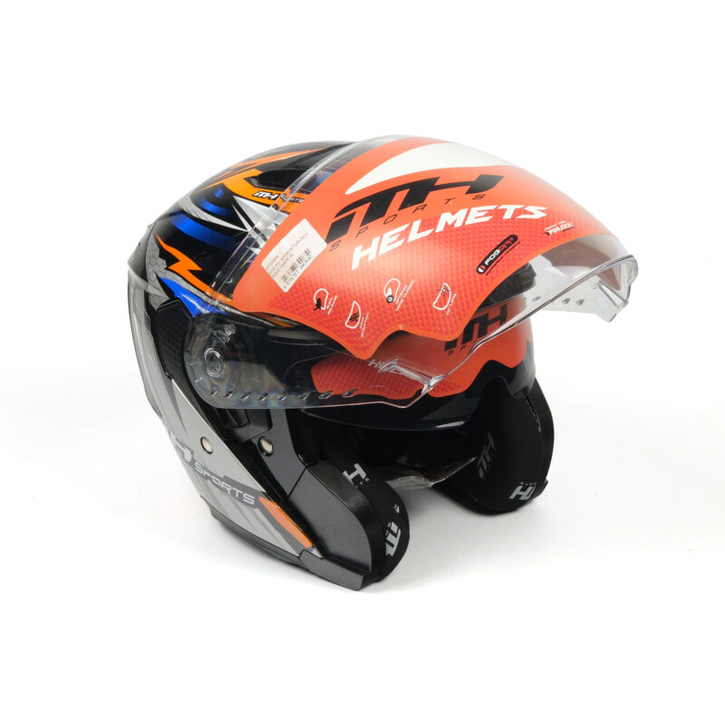 MTP MH Sports turuncu mavi yarım motosiklet kaskı XL şehir içi sürüş için hafif motor kaskı
