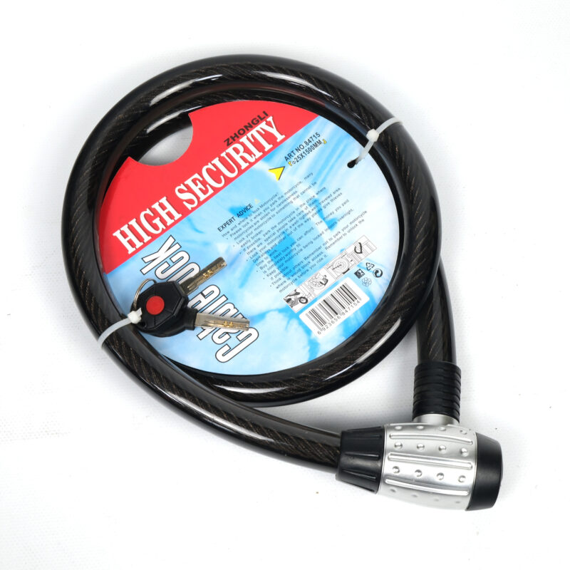 MTP motosiklet kilidi siyah 25x150 sağlam güvenlik kilidi motor kilidi çelik halat kilit