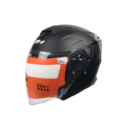 MTP MT Kask mat siyah düz yarım motosiklet kaskı M şehir içi sürüş için hafif motor kaskı