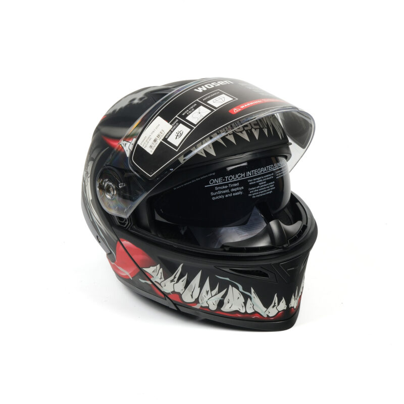 MTP Wosen dişli çene açılır kask XL modüler motosiklet kaskı güvenli mekanizma