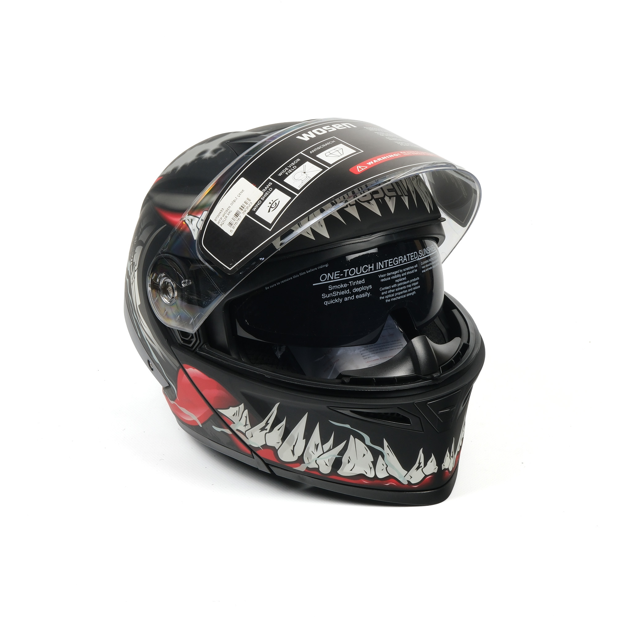 MTP Wosen dişli çene açılır kask XL modüler motosiklet kaskı güvenli mekanizma