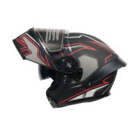 MTP Wosen mat siyah kırmızı çene açılır motosiklet kaskı XL modüler motor kaskı güvenli sürüş ekipmanı